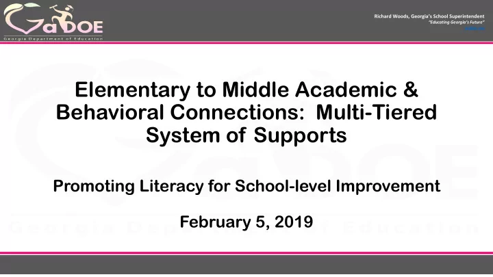 elementary to middle academic behavioral connections