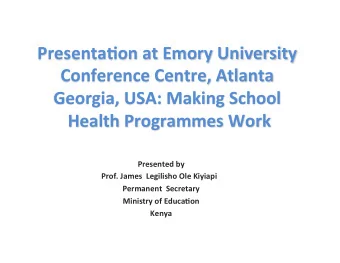 Presenta&gt;on  at  Emory  University    Conference  Centre,  Atlanta