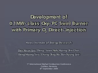 Development of  0.1MW- class Oxy- PC Swirl Burner  with Primary O 2 Direct- injection  Korea