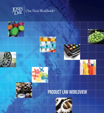 PRODUCT LAW WORLDVIEW  PRODUCT LAW WORLDVIEW  TABLE OF CONTENTS  TABLE OF CONTENTS INTRODUCTION