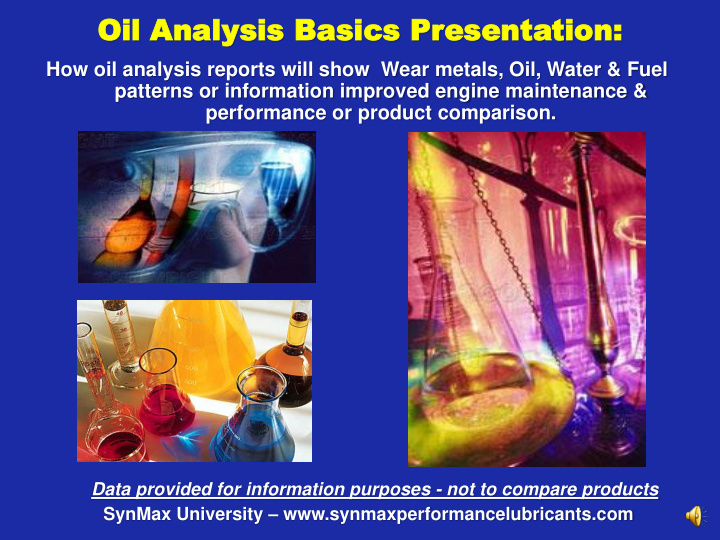 oil oil anal analysis ysis basics basics pr presenta