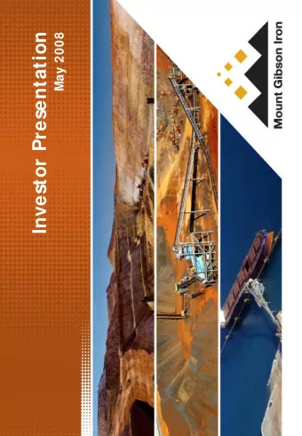 Investor Presentation  May 2008  1  Disclaimer  This Document is Confidential and may not be