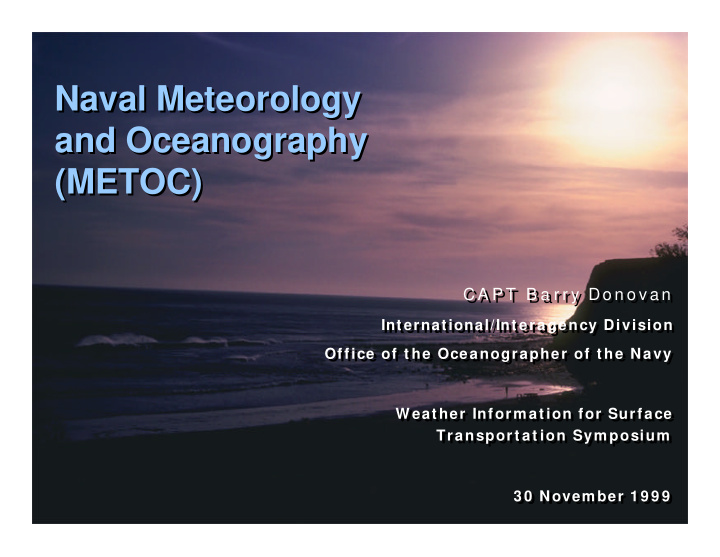 naval meteorology naval meteorology and oceanography and