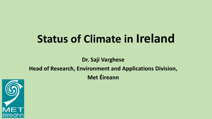 status of climate in ireland