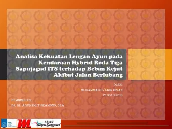 Akibat Jalan Berlubang  Oleh:  Muhammad Syakir Ihsan  2108100703  Pembimbing:  Dr. Ir. Agus Sigit