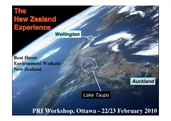 The  The  New Zealand  New Zealand  Experience  Experience  Wellington  Beat Huser  Environment