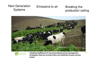 Systems  production ceiling  Our Land and Water National Science Challenge Toit te Whenua Toiora