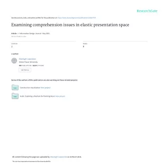 Examining comprehension issues in elastic presentation space Article in Information Design Journal