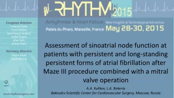 Assessment of sinoatrial node function at  patients with persistent and long-standing  persistent