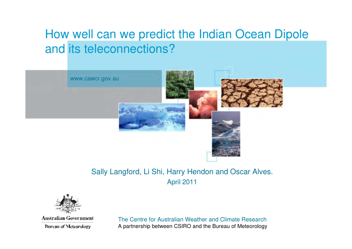 how well can we predict the indian ocean dipole and its