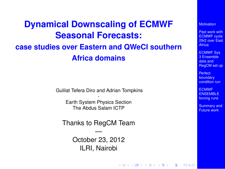 dynamical downscaling of ecmwf
