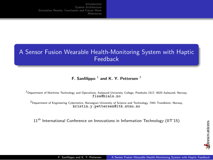 a sensor fusion wearable health monitoring system with