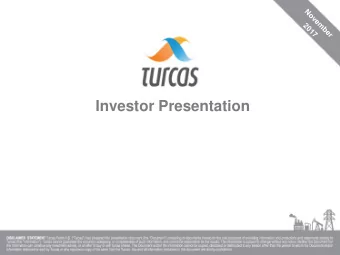 Table of Contents  1. Turcas: A Sustainable Investment Platform  Page # a) Turcas at a