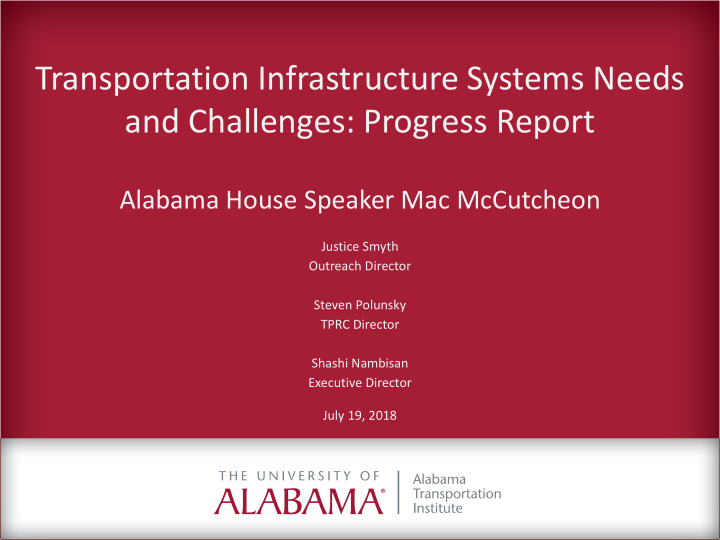 transportation infrastructure systems needs and