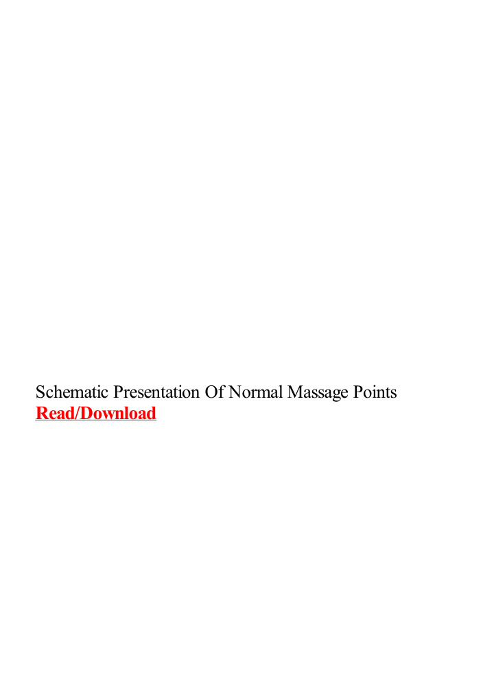 schematic presentation of normal massage points