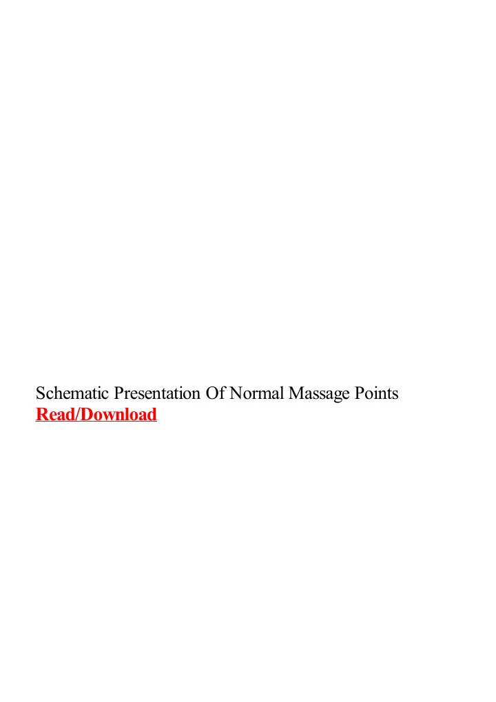 schematic presentation of normal massage points