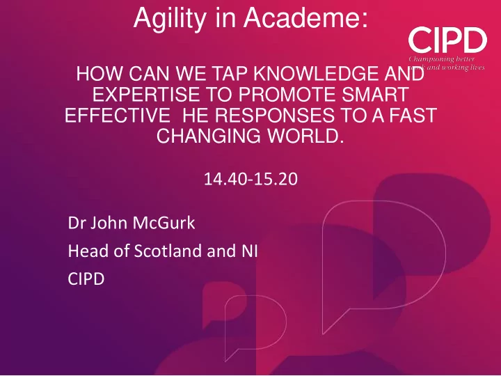 agility in academe