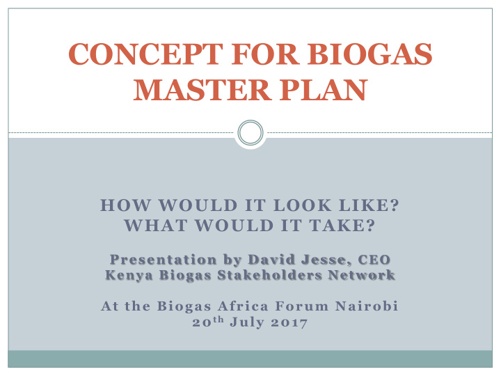 concept for biogas