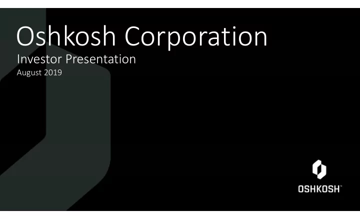 oshkosh corporation