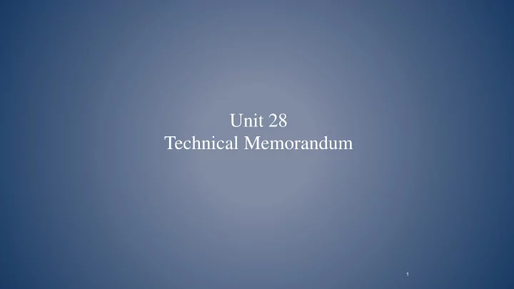 technical memorandum