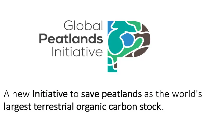 a new initiativ ive to save p e peatlan ands as the world