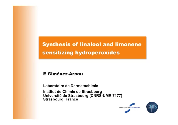 synthesis of linalool and limonene
