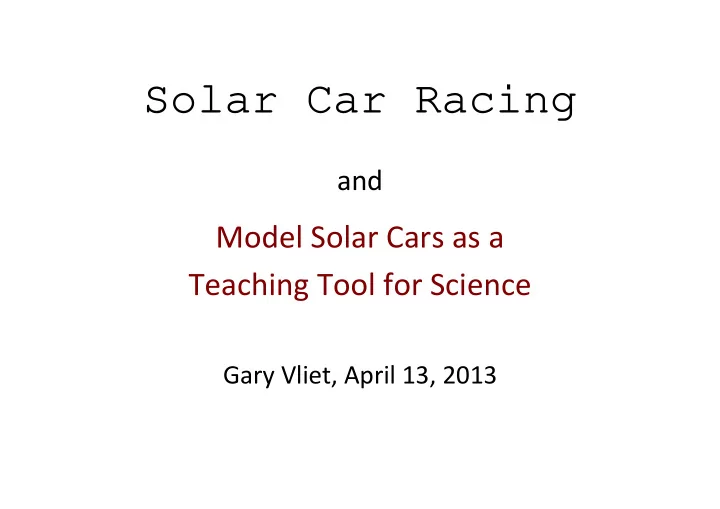 solar car racing