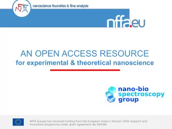 AN OPEN ACCESS RESOURCE  for experimental &amp; theoretical nanoscience  nano-bio  spectroscopy