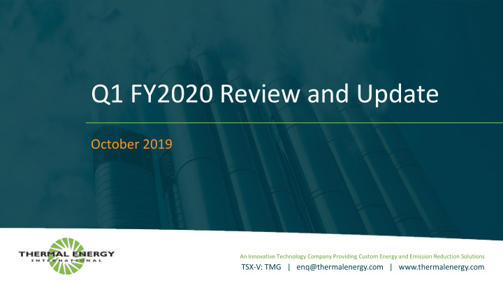 q1 fy2020 review and update