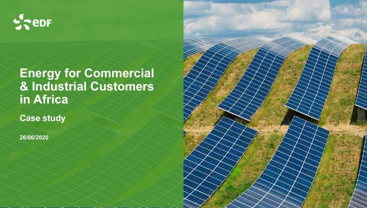 energy for commercial industrial customers in africa