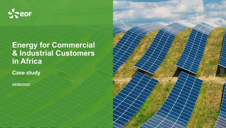 energy for commercial industrial customers in africa