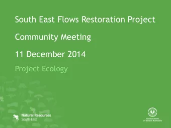 Community Meeting  11 December 2014  Project Ecology  The Coorong  Listed Wetland of