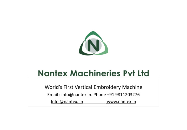 world s first vertical embroidery machine