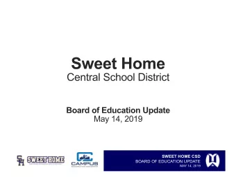SWEET HOME CSD  BOARD OF EDUCATION UPDATE  MAY 14, 2019  Presentation  Background  Capital