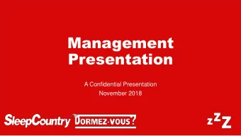 Presentation  A Confidential Presentation  November 2018  Disclaimer  Forward-looking Information