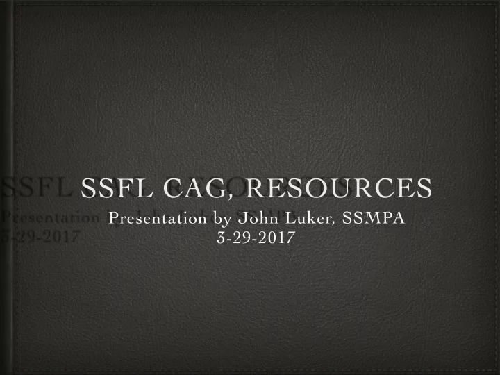 ssfl cag resources