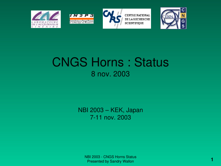 cngs horns status