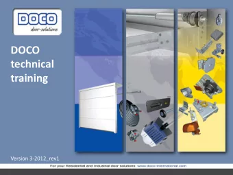 DOCO  technical  training  Version 3-2012_rev1  Introduction:  Sectional door: invention USA