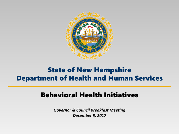 behavioral health initiatives governor council breakfast