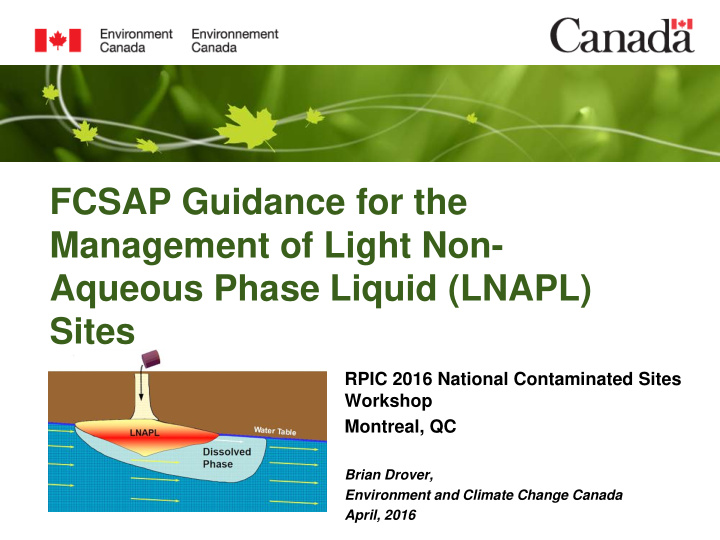 fcsap guidance for the management of light non aqueous