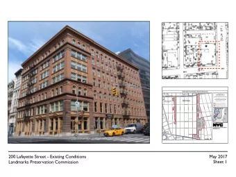 200 Lafayette Street - Existing Conditions  May 2017  Landmarks Preservation Commission  Sheet 1