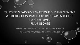 TRUCKEE MEADOWS WATERSHED MANAGEMENT  &amp; PROTECTION PLAN FOR TRIBUTARIES TO THE  TRUCKEE RIVER