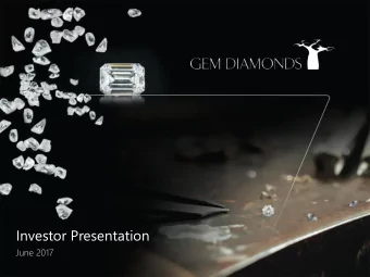 Investor Presentation  June 2017  Disclaimer  The following presentations are confidential and are