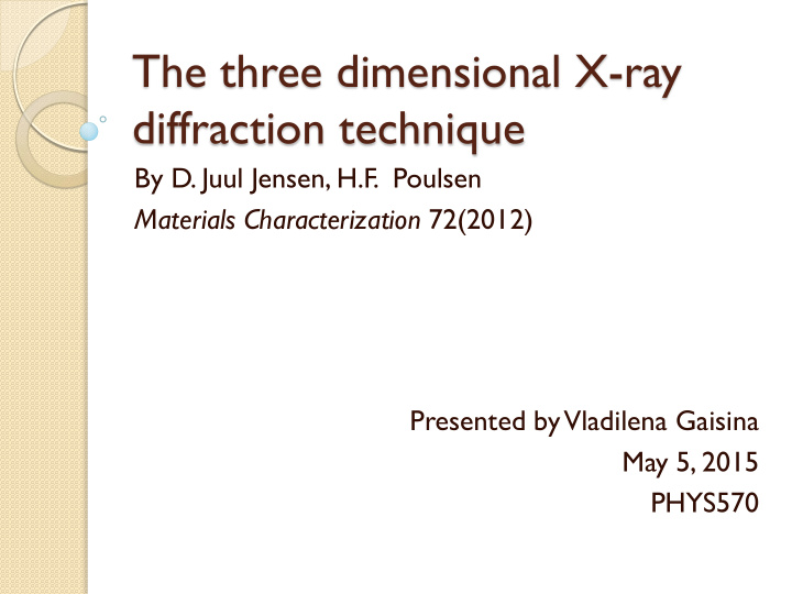 the three dimensional x ray