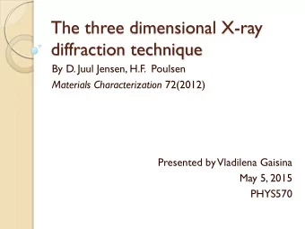 The three dimensional X-ray  diffraction technique  By D. Juul Jensen, H.F.  Poulsen Materials