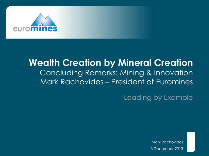 wealth creation by mineral creation