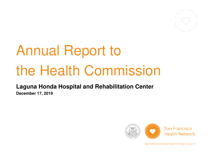 annual report to the health commission