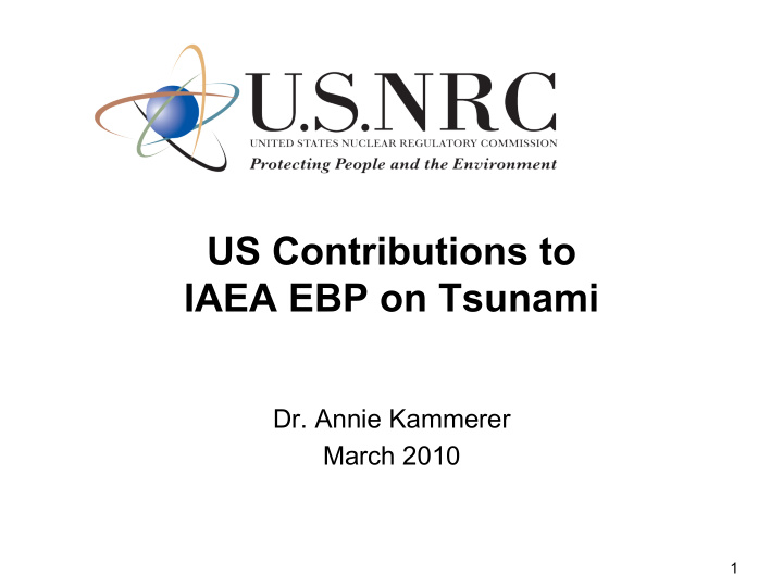 us contributions to iaea ebp on tsunami