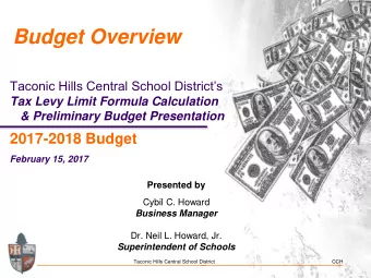 Budget Overview  Taconic Hills Central School Districts  Tax Levy Limit Formula Calculation