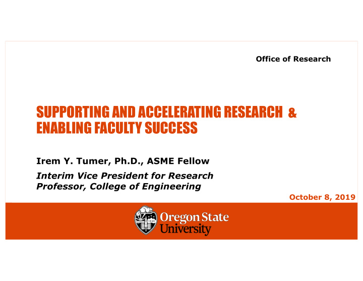 supporting and accelerating research enabling faculty